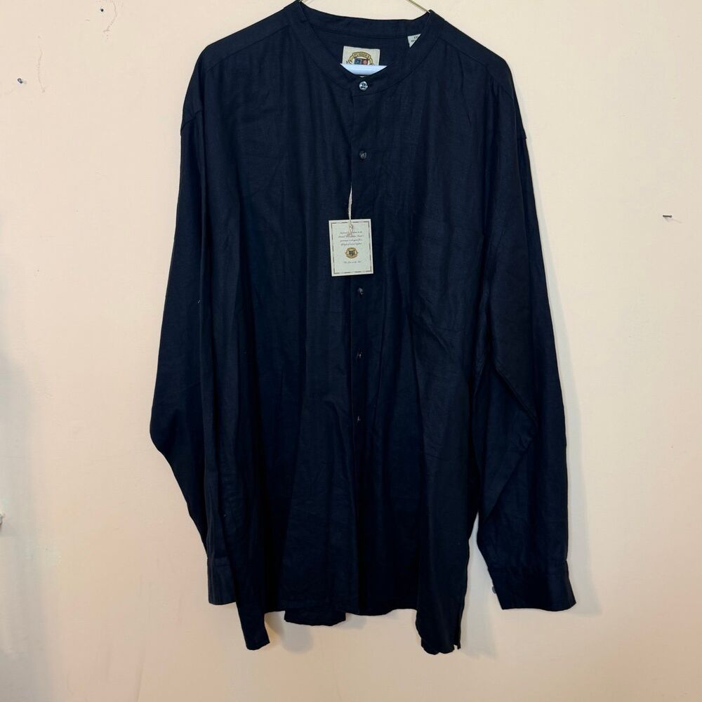 Pusser’s West Indies button Shirt XXL Men black Linen NWT